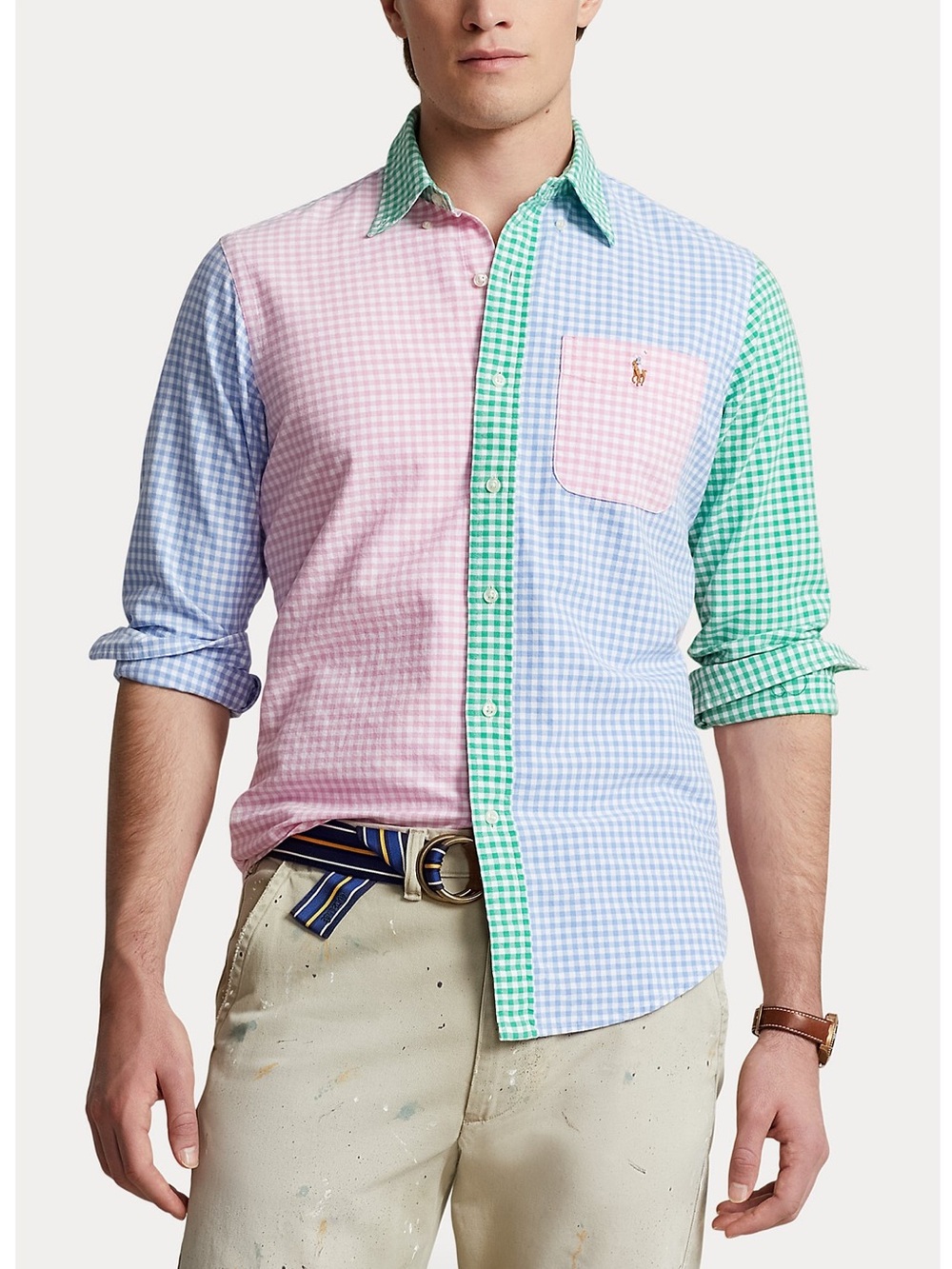 Polo Ralph Lauren Men’s NWT Multi Gingham Patchwork Button Down Shirt XL